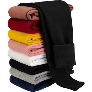 BOOPH Girls Winter Leggings Fleece Lined Toddler Kids Basic Full Length Pants